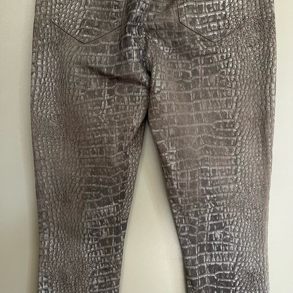 L'AGENCE Margot‎ High Rise Skinny Jeans In Chestnut Black Croc Foil Size 26 - Picture 13 of 16